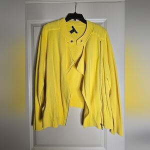 LAUREN Ralph Lauren Yellow Sweater Jacket 1X